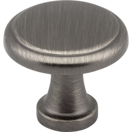 ELEMENTS BY HARDWARE RESOURCES 1-3/16" Diameter Brushed Pewter Kenner Cabinet Mushroom Knob 3970-BNBDL